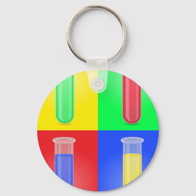 Colourful Test Tubes Key Ring (Front)