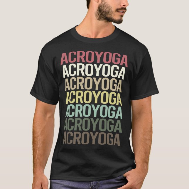 Colourful Text Acroyoga Acro Yoga T-Shirt (Front)