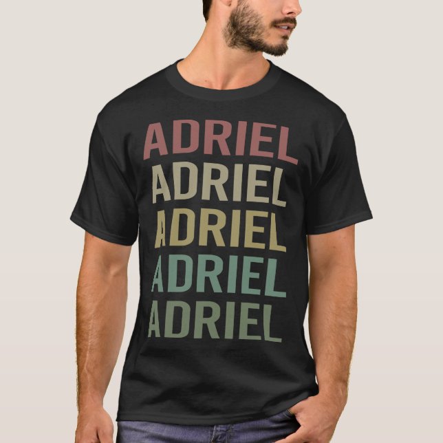 Colourful Text Art - Adriel Name T-Shirt (Front)
