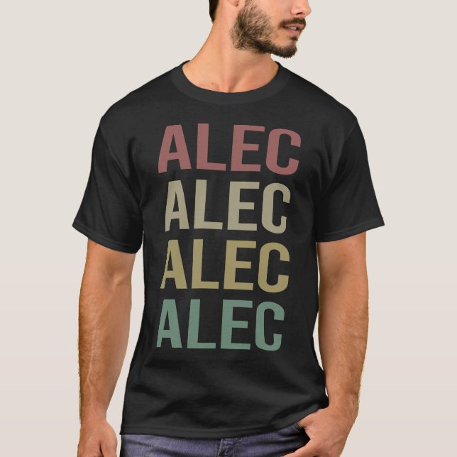 Colourful Text Art - Alec Name T-Shirt (Front)