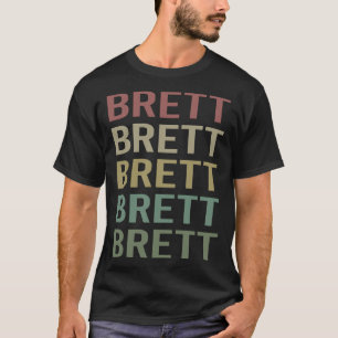 Colourful Text Art - Brett Name T-Shirt