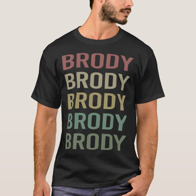 Colourful Text Art - Brody Name T-Shirt (Front)