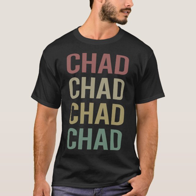 Colourful Text Art - Chad Name T-Shirt (Front)