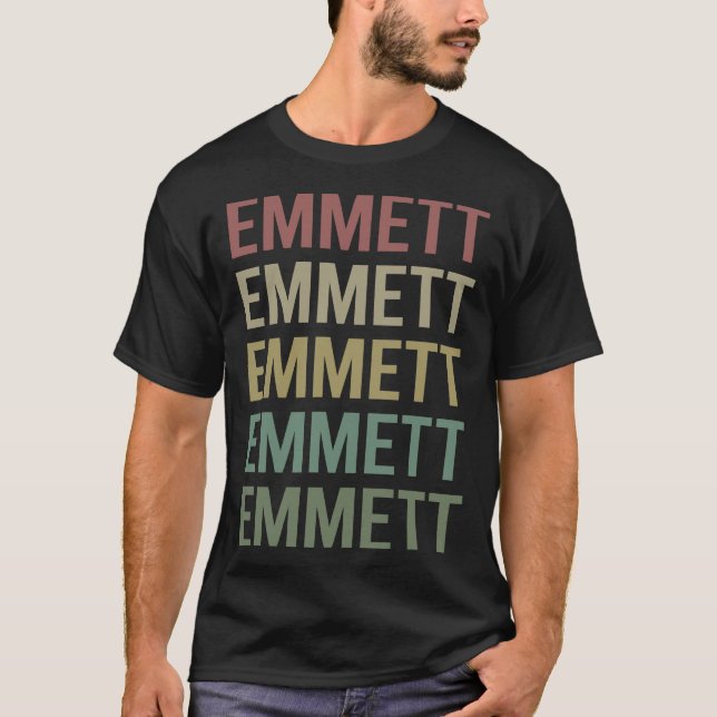 Colourful Text Art - Emmett Name T-Shirt (Front)