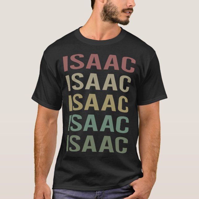 Colourful Text Art - Isaac Name T-Shirt (Front)