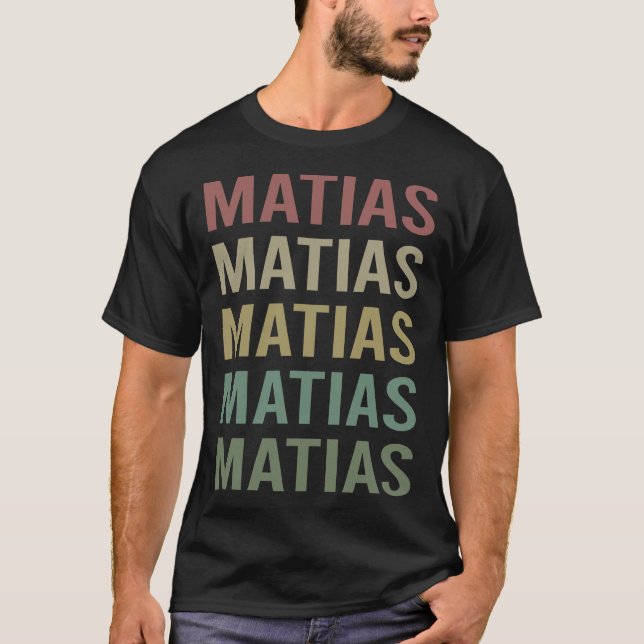Colourful Text Art - Matias Name T-Shirt (Front)
