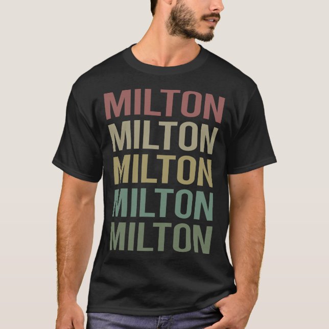 Colourful Text Milton T-Shirt (Front)