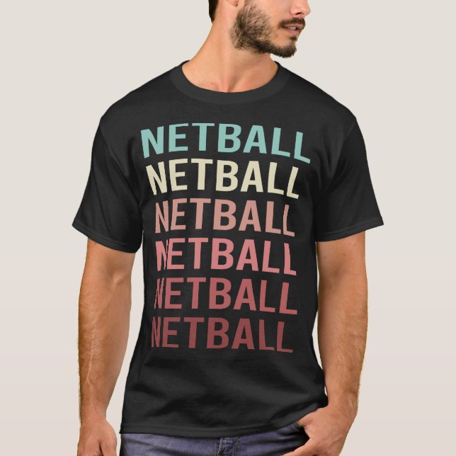 Colourful Text Netball T-Shirt (Front)