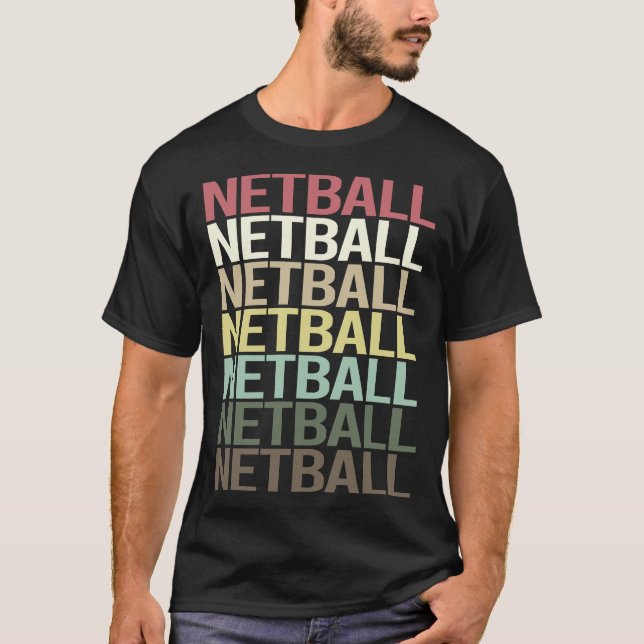 Colourful Text Netball T-Shirt (Front)