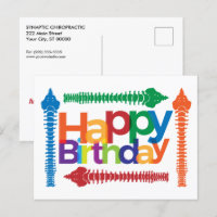 Colourful Text with Spines Chiropractic Birthday