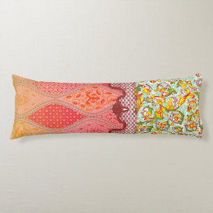 Colourful textile design featuring intricate flora body cushion