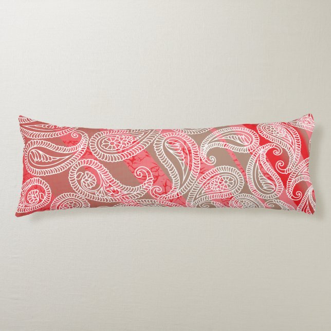 Colourful textile design featuring intricate paisl body cushion (Front)