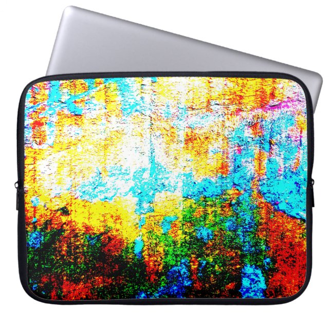 Colourful Texture Effect. Beautiful Abstract Decor Laptop Sleeve (Front)