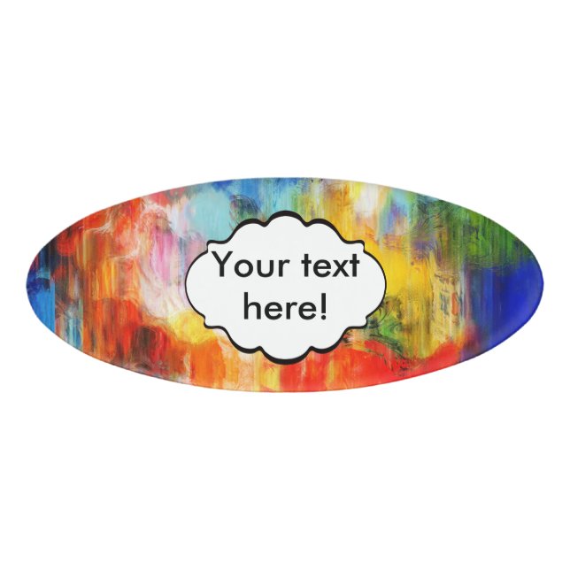 Colourful texture name tag (Front)