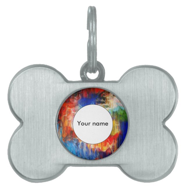 Colourful texture pet ID tag (Front)