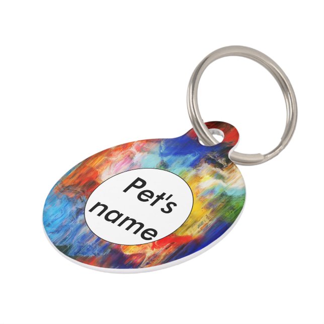 Colourful texture pet tag (Side)