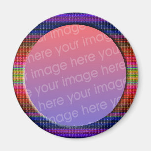 colourful texture stripes photo frame magnet
