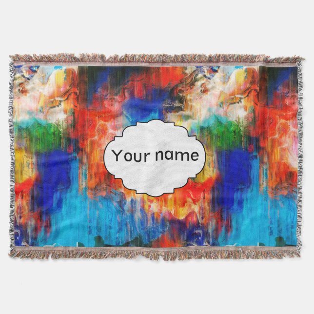 Colourful texture throw blanket (Front)