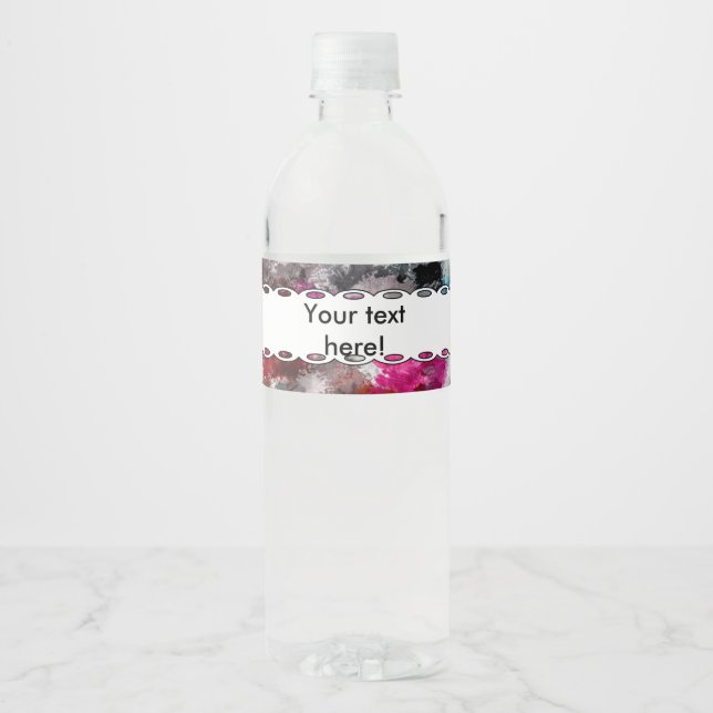 Colourful texture water bottle label (Front)