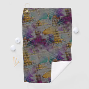 Colourful texture with small messy geometric shape golf towel