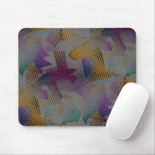 Colourful texture with small messy geometric shape mouse pad