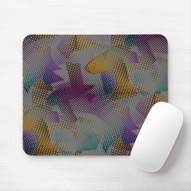 Colourful texture with small messy geometric shape mouse pad (With Mouse)