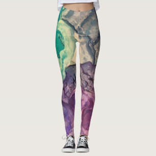 Colourful Textured Alcohol Ink Liquid Abstract Art Leggings