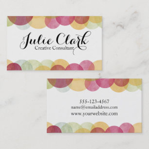 Colourful Textured Bubbles, Modern Whimsical Business Card