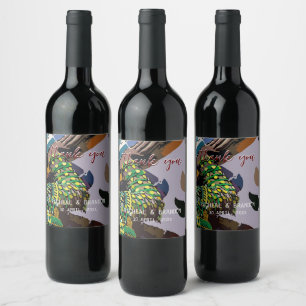 colourful thai culture giant on chao phraya river wine label