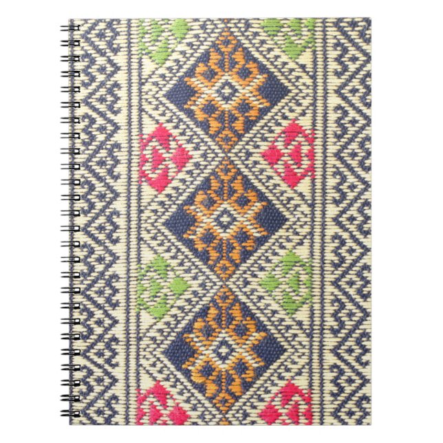 Colourful Thailand style rug surface close up vint Notebook (Front)