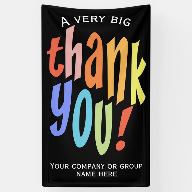 Colourful Thank You Appreciation Banner (Vertical)