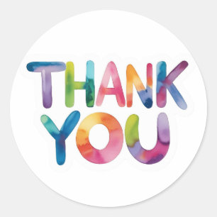 Colourful Thank You Classic Round Sticker