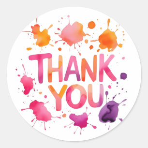Colourful Thank You Classic Round Sticker