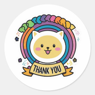 Colourful Thank You Classic Round Sticker