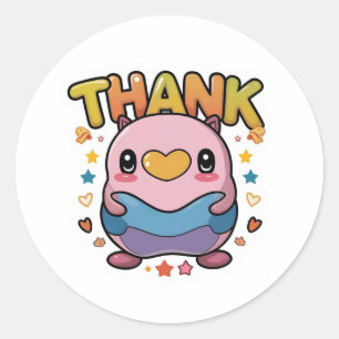 Colourful Thank You Classic Round Sticker