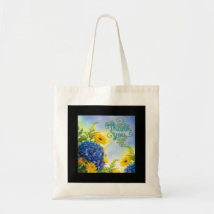 Colourful Thank You Floral Tote Bag