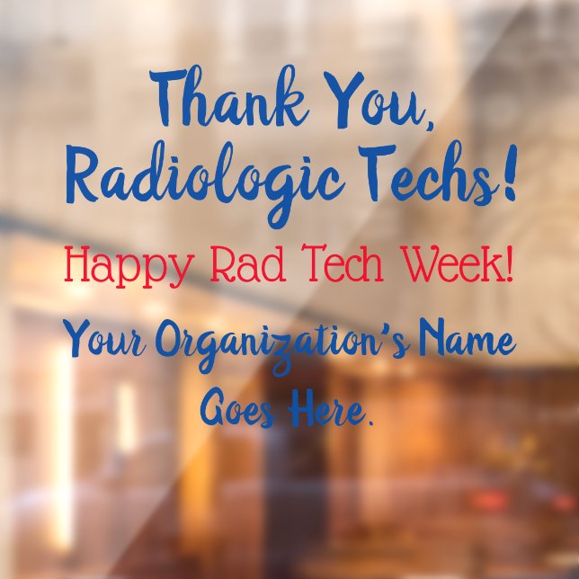 Colourful Thank You Rad Tech Week Window Cling (Sheet 2)