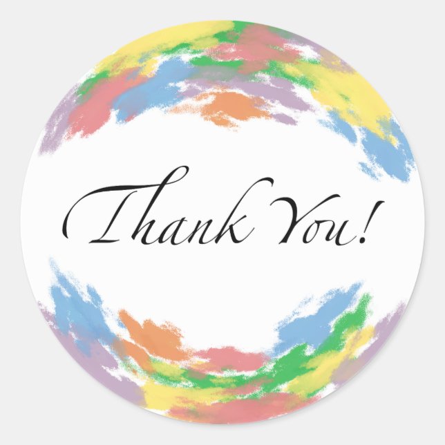 Colourful Thank You Sticker (Front)