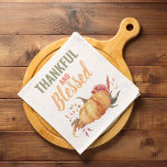 Colourful Thankful And Blessed With Pumpkin Gift Tea Towel<br><div class="desc">Best Gift For Your Friends And Family,  Personalised Thanksgiving Text With Autumn Colours Thankful And Blessed. Happy Thanksgiving . Ideas for decorate you home on Thanksgiving</div>