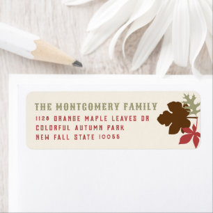 Colourful Thanksgiving Autumn Leaves Return Addres Address Label