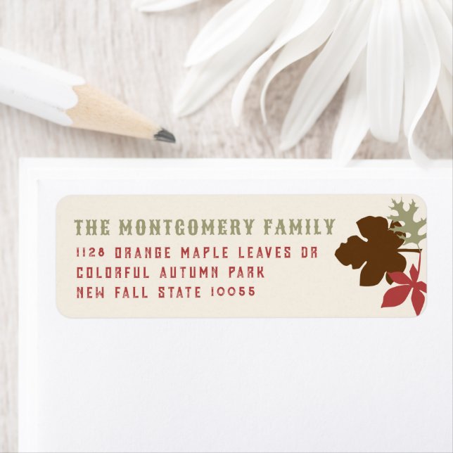 Colourful Thanksgiving Autumn Leaves Return Addres Return Address Label (Insitu)