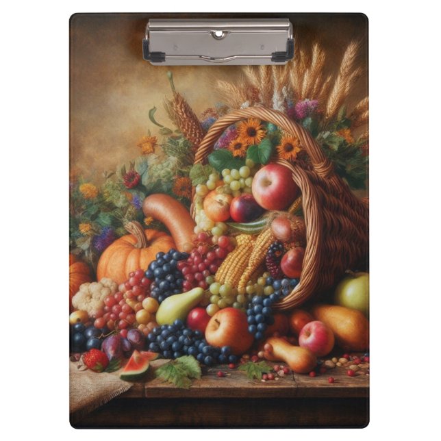 Colourful/Thanksgiving/Cornucopia/Fall Clipboard (Front)