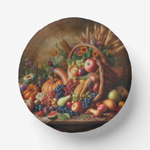 Colourful/Thanksgiving/Cornucopia/Fall Paper Plate