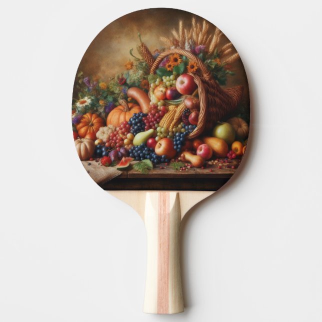 Colourful/Thanksgiving/Cornucopia/Fall Ping Pong Paddle (Front)