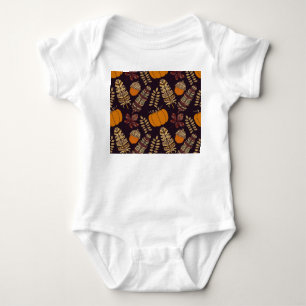 Colourful Thanksgiving Day, autumn pattern. Baby Bodysuit