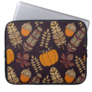 Colourful Thanksgiving Day, autumn pattern. Laptop Sleeve