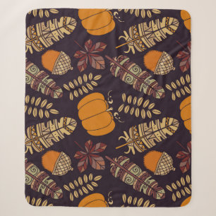 Colourful Thanksgiving Day, autumn pattern. Sherpa Blanket