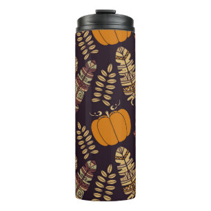Colourful Thanksgiving Day, autumn pattern. Thermal Tumbler