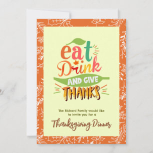 Colourful Thanksgiving Fest Dinner Invitation