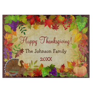 Colourful Thanksgiving Harvest Cutting Board